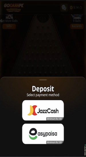 GOCASH PK Game Deposit